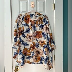 Everly Floral Kimono Cardigan – Size M – Lightweight Boho Layer